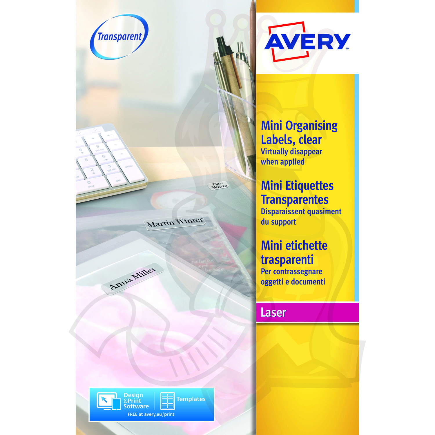 Avery Clear Mini Laser Labels 55x122mm L755225 (500 Labels) Label King