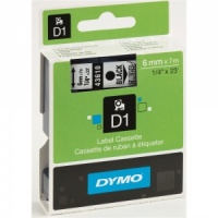 Dymo 43610 Black On Clear - 6mm