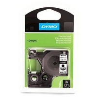 Dymo 16957 Black On White Permanent Tape - 12mm