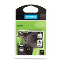 Dymo 16959 Black On White Polyester Tape - 12mm