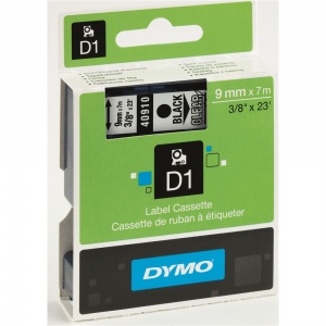 Dymo 40910 Black On Clear - 9mm