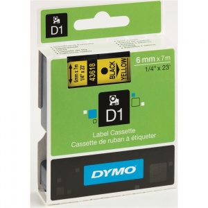 Dymo 43618 Black On Yellow - 6mm