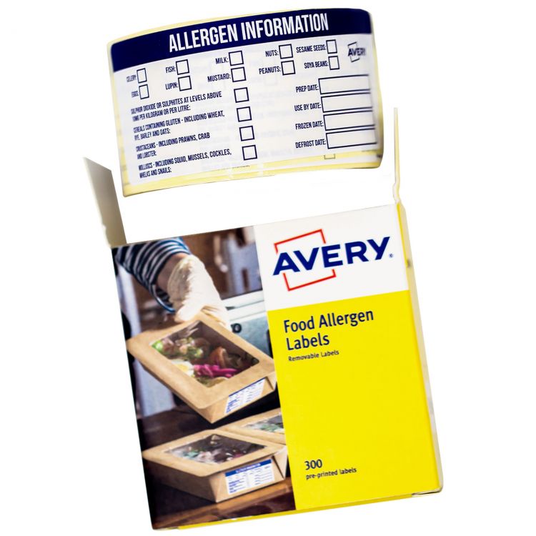 Avery ALL9840 Food Allergen Labels, 1 Roll of 300 pre-printed labels