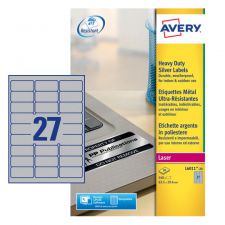Avery L6011-20 Resistant Labels, 20 Sheets, 27 Labels per Sheet (540 labels)
