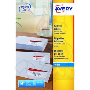 Avery Inkjet Address Labels 63.5x38.1mm J8160-25 (525 Labels)