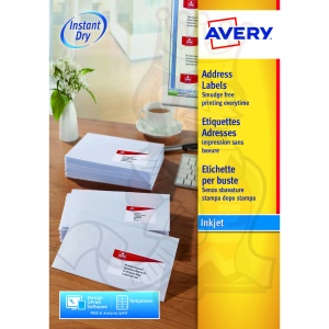 Avery Inkjet Address Labels 63.5x47mm J8161-100 (1800 Labels)