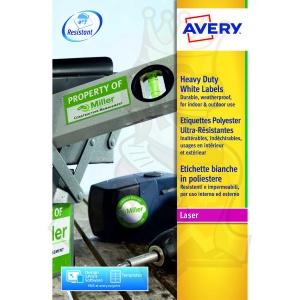 Avery Heavy Duty Labels 210x297mm White L4775-20 (20 Labels)