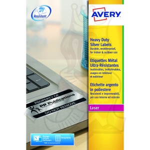 Avery Heavy Duty Labels 25.4x10mm Silver L6008-20 (3780 Labels)