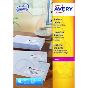 Avery QuickPEEL Laser Address Labels 63x38mm L7160-500 (10500 Labels)