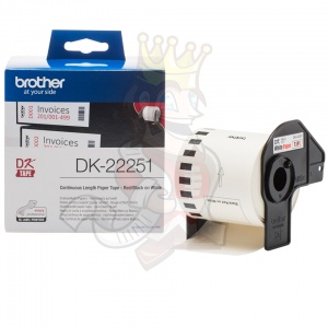 Brother DK22251 Red/Black on White Continuous Paper Tape