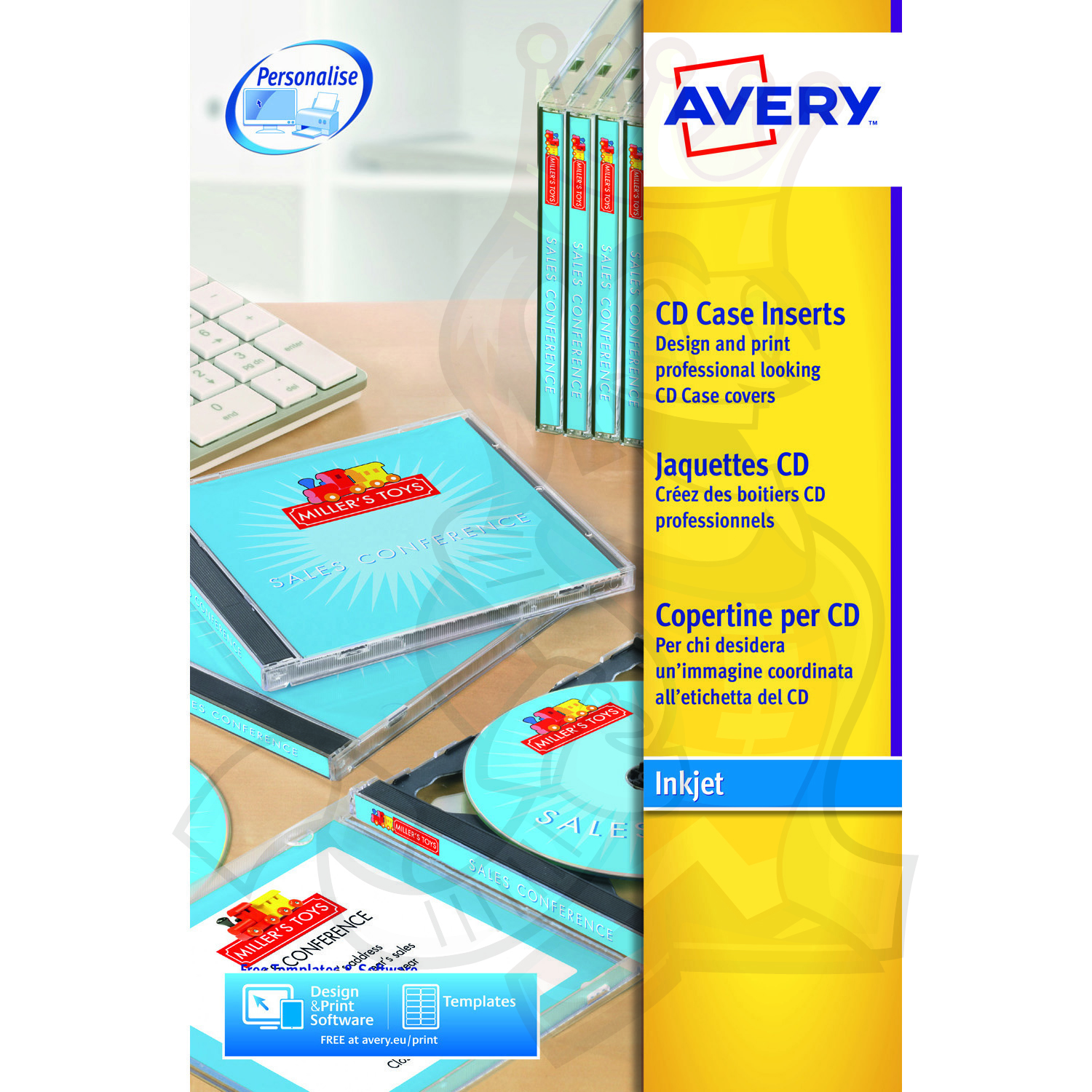avery cd case insert inkjet 151x118mm j8435 25 25 labels cd case labels