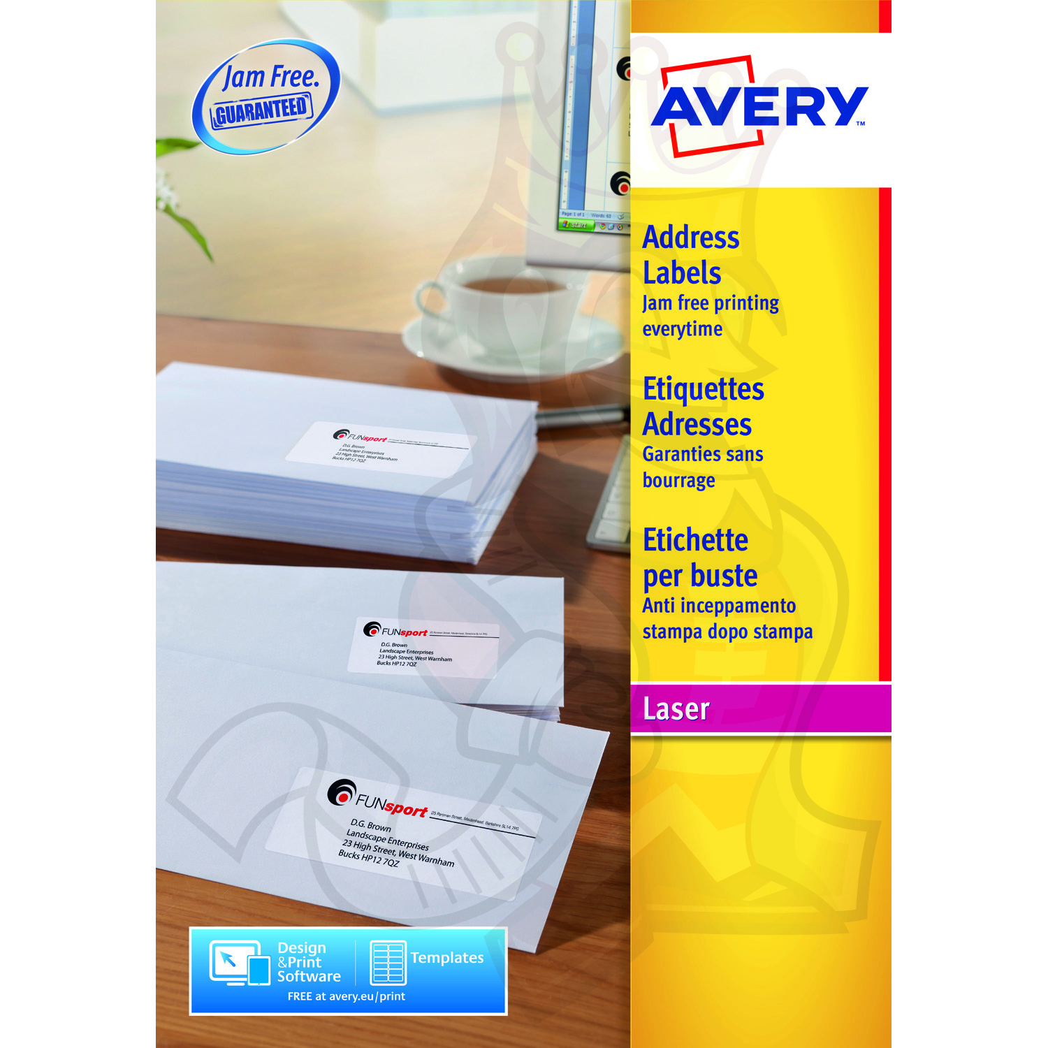 Avery QuickPEEL Laser Address Labels 99x34mm L7162100 (1600 Labels