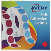 Avery Labels in Dispenser Round 19mm Diameter Red 24-506 (1120 Labels)