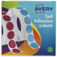 Avery Labels in Dispenser Round 19mm Diameter Green 24-507 (1120 Labels)