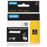 Dymo Rhino 622289 Black on Clear Polyester Tape - 12mm