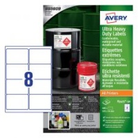Avery B3427-50 Ultra Resistant Labels, 50 Sheets, 8 Labels per Sheet (400 labels)
