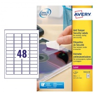 Avery L6113-20 Anti-Tamper Labels, 20 Sheets, 48 Labels per Sheet (960 labels)
