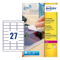 Avery L6114-20 Anti-Tamper Labels, 20 Sheets, 27 Labels per Sheet (540 labels)