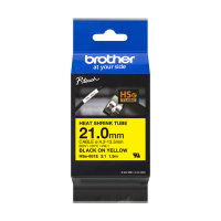 Brother HSe651E Heat Shrink Tube, Black on Yellow - 21mm (New 3:1)