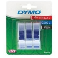 Dymo S0847740 White On Blue Embossing Tape (x3) - 9mm